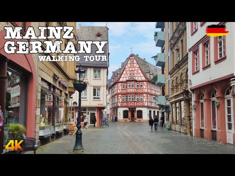 Mainz, Alemanha - Passeio a pé 4K - 2023 - Explorando Mainz a pé