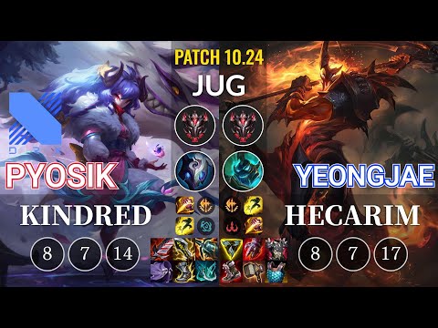 DRX Pyosik Kindred vs YeongJae Hecarim Jungle - KR Patch 10.24