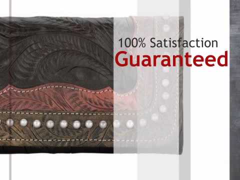 Calico Creek Ladies' Tri-Fold Wallet - Raspberry and Charcoal - lonestarwesterndecor.com