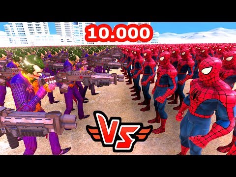 10.000 ÖRÜMCEK ADAM VS 10.000 JOKER 😱 - Süper Kahramanlar