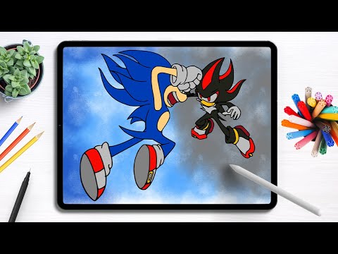 Sonic vs Shadow: Coloring Page Challenge!