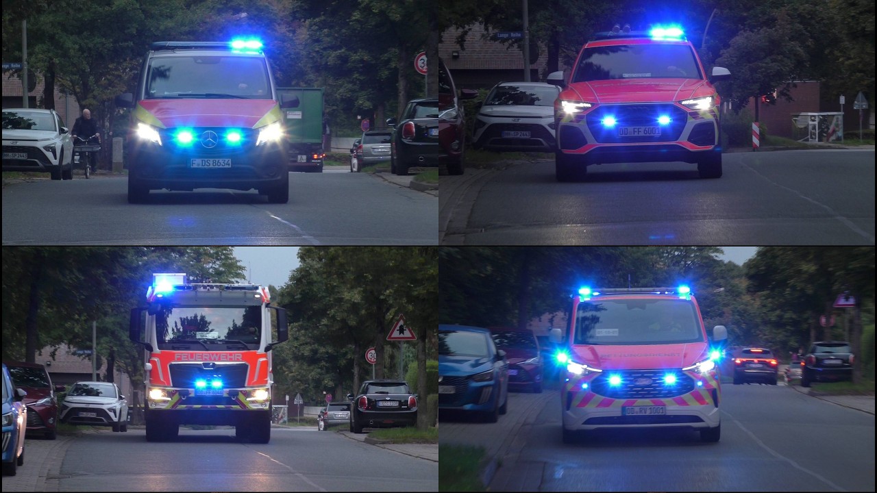 Bahnunfall legt Bahnverkehr lahm | Einsatzfahrten von Feuerwehr & Rettungsdienst in Ahrensburg