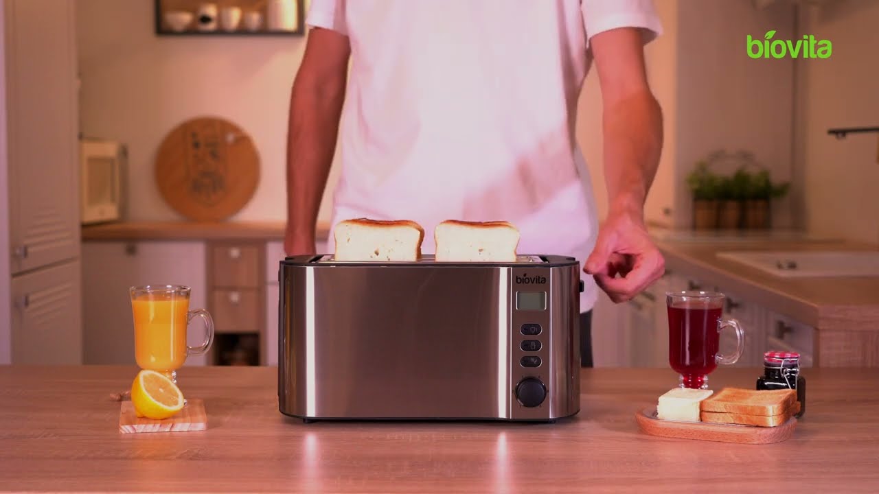 Prăjitor de pâine cu carcasă din inox, 1500W, ELITE-4, gri închis
