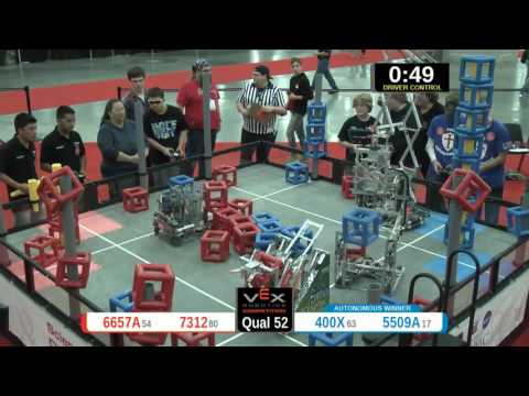 2015 VRC Sci Q52 - 6657A 7312 vs 400X 5509A - 65 to 86 - VEX Worlds 2015 - Science Division