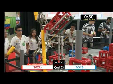 2015 VEXU Q53 - TGZ7 vs GOYS - 46 to 14-Division Div-VEX U-VEX Worlds 2015