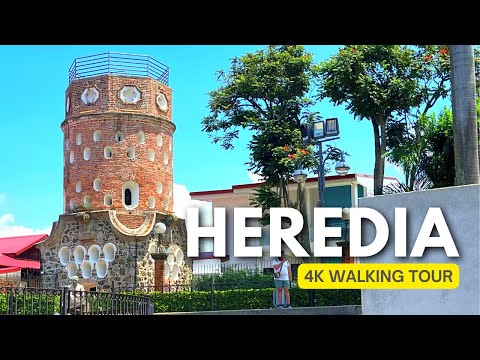 Heredia, Costa Rica 🇨🇷 - Exploring Beautiful Downtown Heredia- 4K Walking Tour