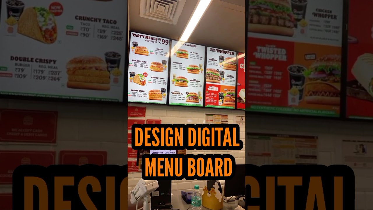 Design Digital Menu Board, Restaurants Menus, Flyer design for Cafe and Fastfood
