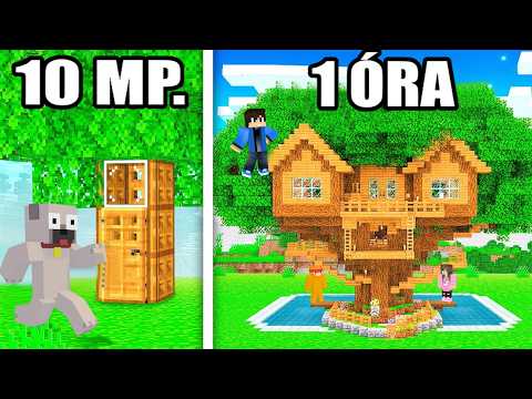 10 MÁSODPERC vs 1 ÓRA FAHÁZ ÉPITŐ KIHIVÁS A MINECRAFTBAN!