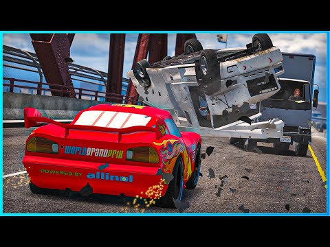 *CRAZY* Cars Lightning McQueen Crashes Ep.6 – GTA 5
