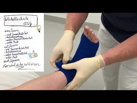 Support bandage for the upper ankle joint with ideal bandage