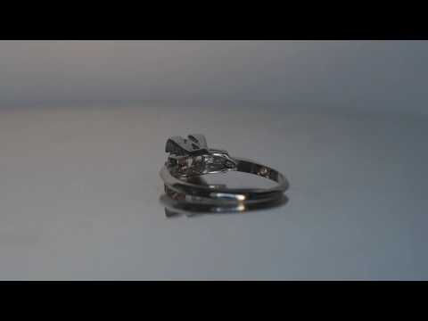 Circa 1930 - 14K White Gold Antique Engagement Ring with .55ct Old European Cut Diamond - VEG#416