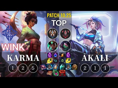 ES Wink Karma vs Akali Top - KR Patch 10.25