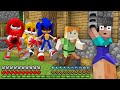 SONIC.EXE and TAILS.EXE and KNUCKLES vs NOOB and ALEX CHASING MINION at 3:00 AM MINECRAFT