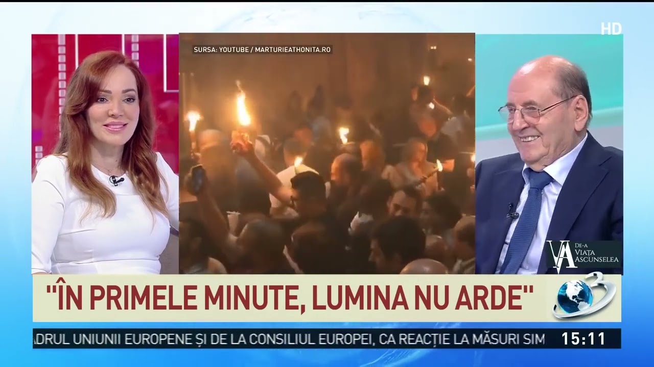 Prof.Dulcan prezent la Sfantul Mormant in momentul aparitiei Luminii Sfinte