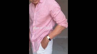 Pink shirt for a brunch date👻🥀#pinkshirt#linenpinkshirt#oldmoney#mensfashion#holidayoutfit#pune