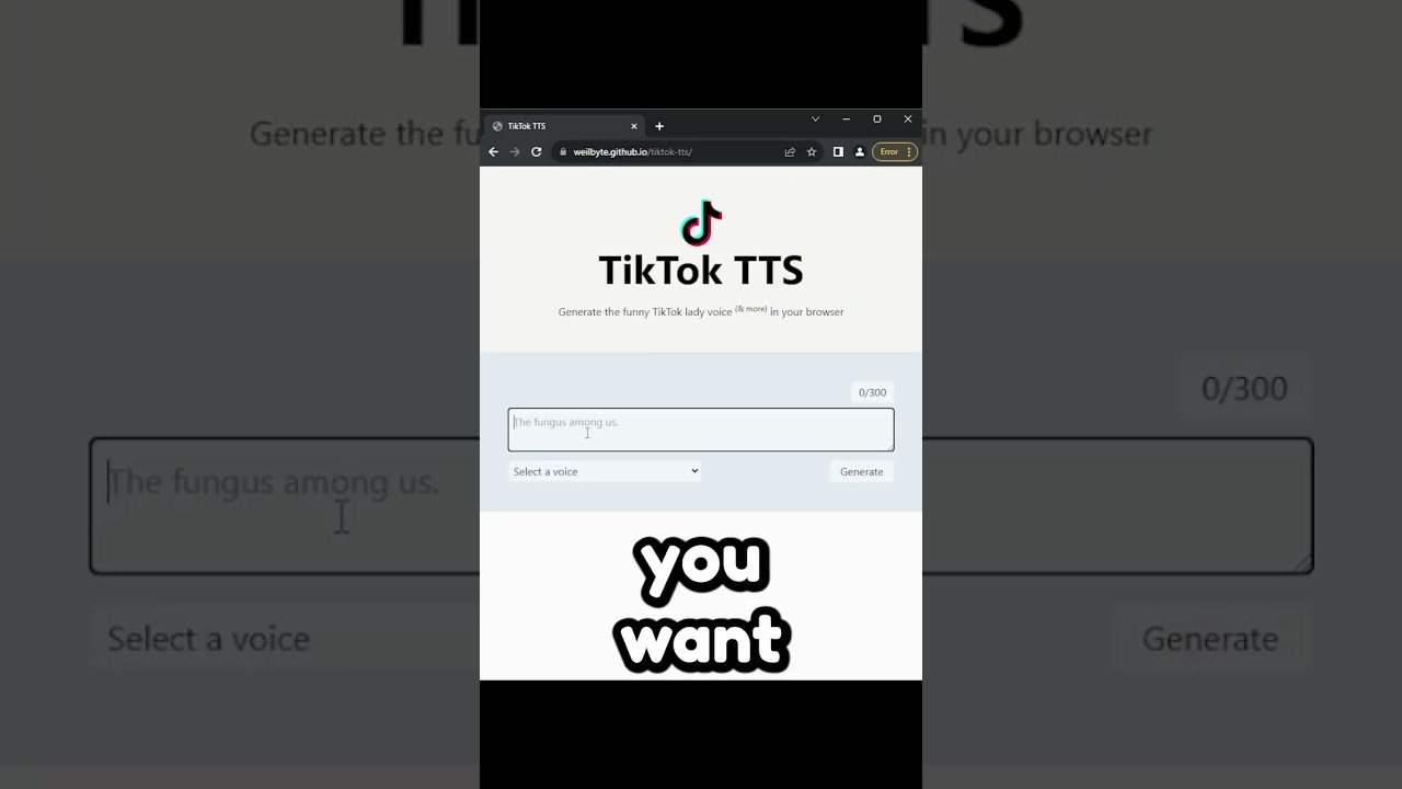 How to make the TikTok TTS voice