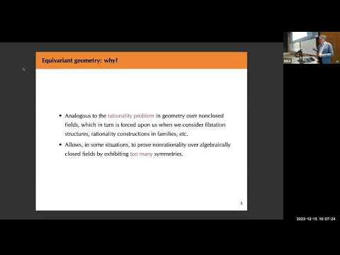 Yuri Tschinkel : Equivariant geometry of cubics (joint w/ Boehning--von Bothmer & Cheltsov--Zhang)