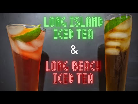 HOW TO MAKE A LONG ISLAND ICED TEA AND A LONG BEACH ICED TEA--SIDE BY SIDE COMPARISON
