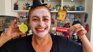 Isso tira Rugas e Pele Velha muito Rápido usando dessa Forma Limão e Pasta de Dente 🧙‍♀️🧹