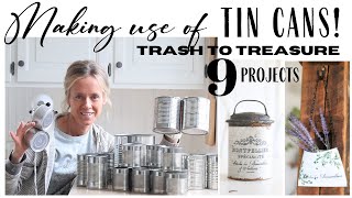 Tin Can Projects ~ Trash to Treasure ~ Repurposed Tin Cans ~ Tin Can Crafts ~ Upcycled Trash