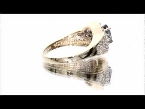 Sapphire & Diamond Fashion Ring in Solid 14K Yellow Gold