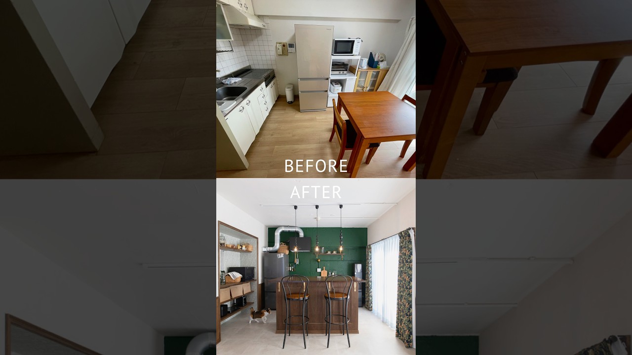 【リノベのBEFORE & AFTER】1975年築のマンションが不思議の国のアリスの世界観の住まいに変身｜53.97㎡｜1人暮らし#shorts #beforeandafter #リノベーション