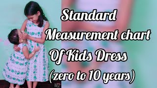 Standard Measurement Chart of Kids Dress 💕 / Size Chart for zero to 10 years