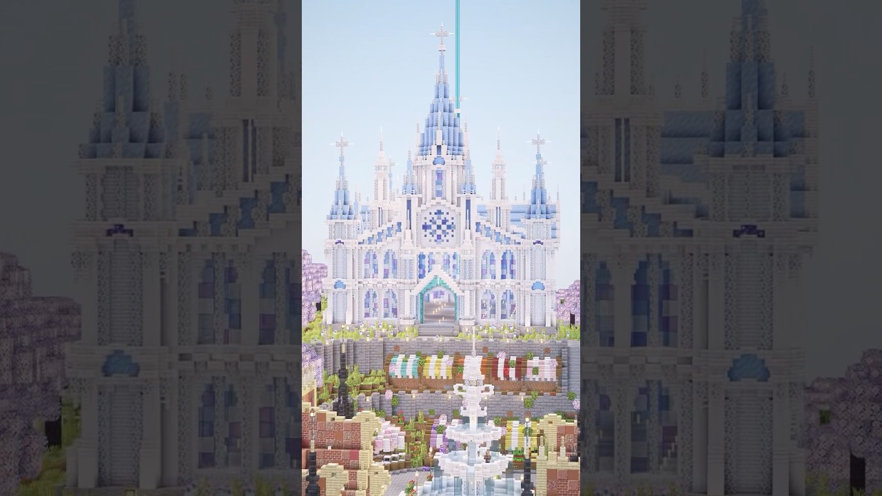 氷の大聖堂🤍🩵💜 #マイクラ #マイクラ建築 #minecraft #shorts