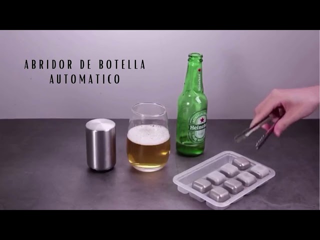 Vídeo relacionado con FLOW Barware Abridor de botellas, hoja de barra de 18 cm | Abridor de botellas de cerveza de acero recubierto de goma | Cuchillas de barra profesionales de doble versión | Paquete de 4 unidades negro