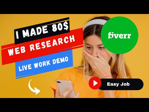 I Made 80 on Fiverr by doing simple Web Research Live Work Demo | Easy Job | Make Money Online