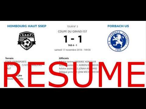 SSEP. HOMBOURG - US FORBACH  3e tour coupe du grand est.