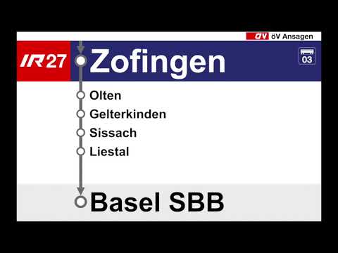 SBB Ansagen - IR 27 Luzern – Olten – Basel SBB