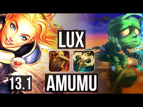 LUX & Ezreal vs AMUMU & Caitlyn (SUP) | 3/0/8, 2.5M mastery, 300+ games | KR Diamond | 13.1