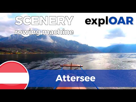 indoor rowing scenery - Around Lake Atter - section 4 of 5 - Unterach to Nußdorf