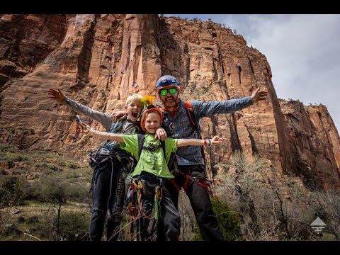 Father, 2 boys scale cliff to hang American flag in Zion National Park