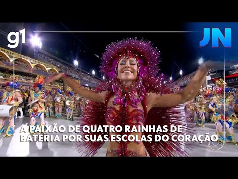 A paixão de quatro rainhas de bateria pelas escolas de samba do coração