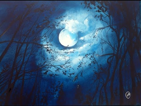 Watercolor Moonlight Painting Demonstration