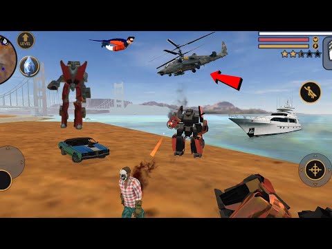 Vegas Crime Simulator (Mask Man Fight Alien Robot Car) Game ki Video - Android Gameplay HD