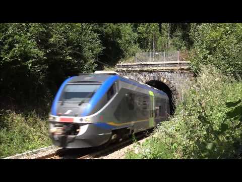 TRENI MINUETTO IN USCITA DALLA GALLERIA A LIMONE Pte (CN) DOM. 26 - 8 - 2018