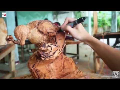 Carving VENOM out of Wood   ingenious Woodworking Skill Technique