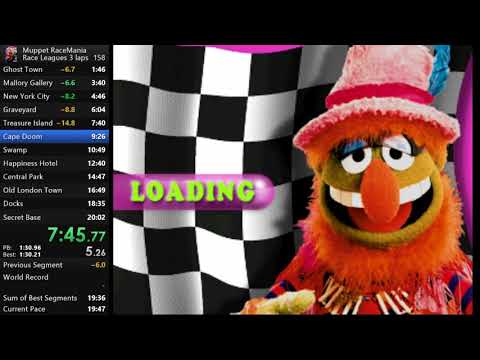 Muppet RaceMania Race League 3 Laps Speedrun in 19 58