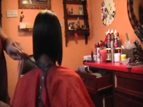 Black Hair Salons Houston l Layered Bob Haircut