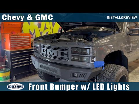 Hooke Road Guardian Front Bumper w/LED Spotlights for Chevy & GMC Offroad Install & Review