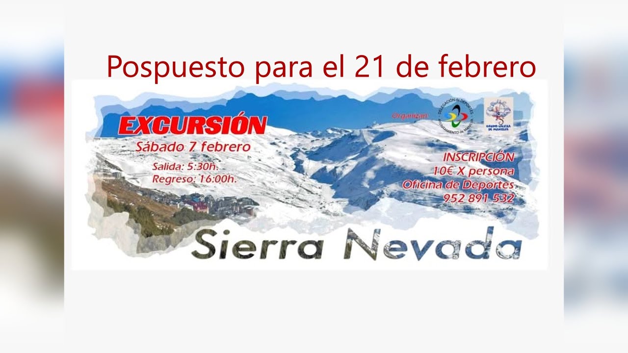 Se suspende el viaje a Sierra Nevada previsto para el día 7 de febrero