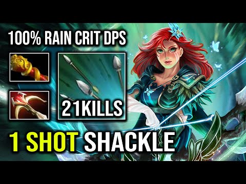 100% Physical Rain Arrow 1 Shot Shackle Hyper Late Game Windranger 7.33b Dota 2
