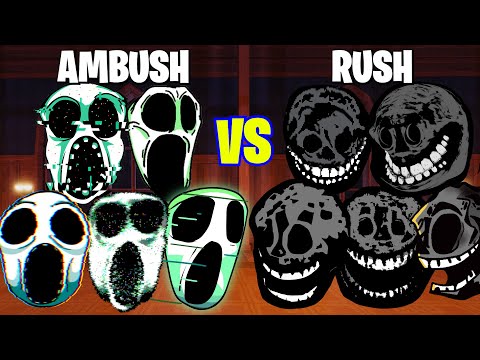 Roblox DOORS Rush Jumpscare VS 33 Different RUSH JUMPSCARES 