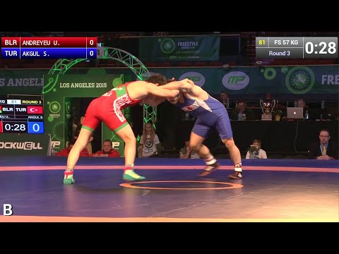 Round 3 FS - 57 kg: Uladzislau ANDREYEU (BLR) df. Sezar AKGUL (TUR), 5-3
