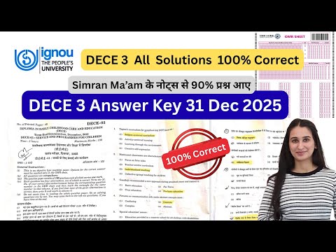 DECE 3 Answer Key 31 December 2025 IGNOU Exam Level Up Learning Simran Gumber