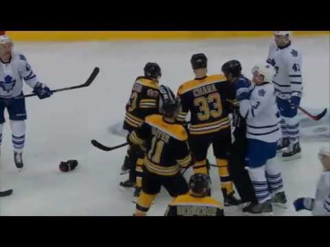 Marchand Knee on Knee with Komarov - JVR Almost fights Marchand