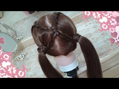 Peinado con trenzas cruzadas para niñas